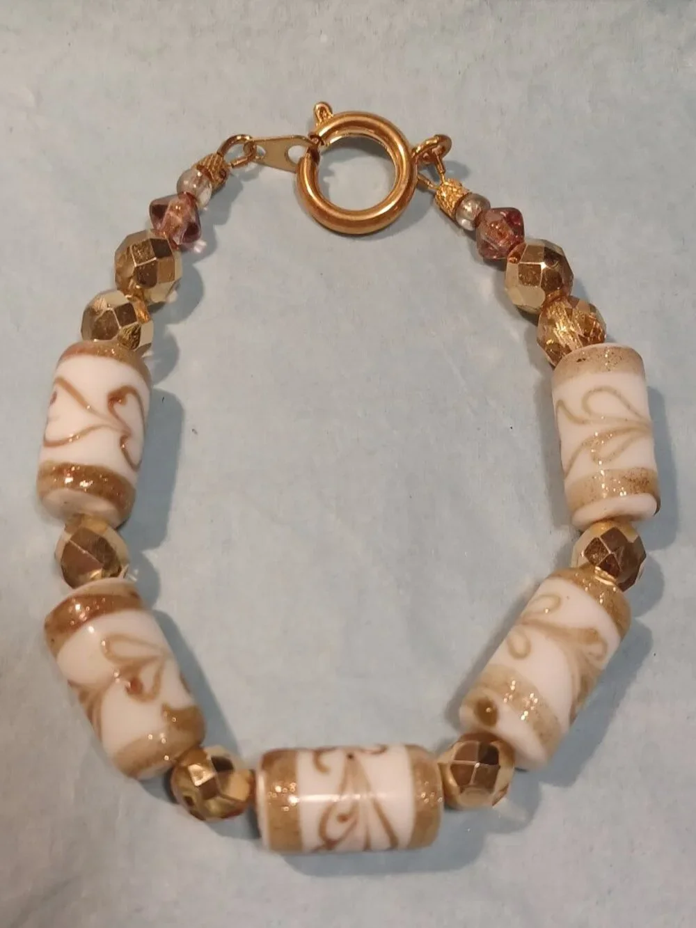 Czech Fire Polished bead bracelet